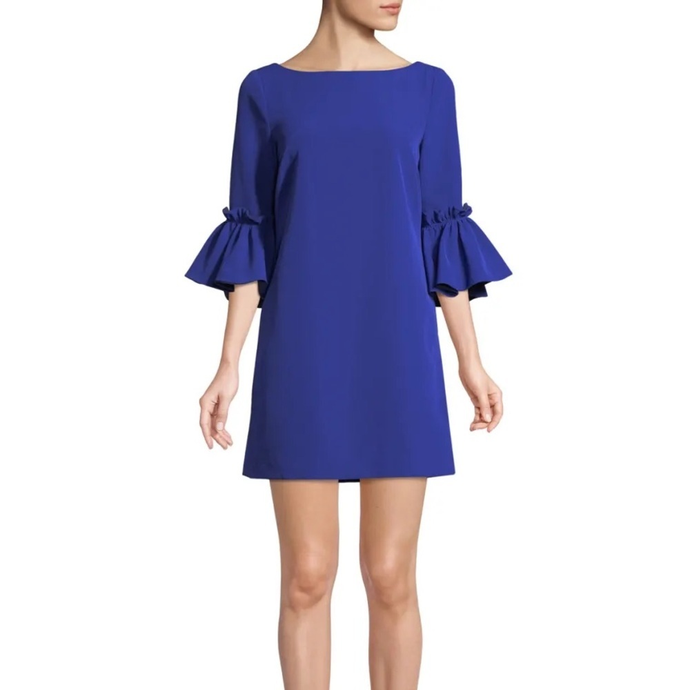 MILLY Italian Cady Kingsley Dress in Cobalt Blue - 2